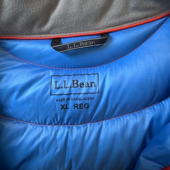 L.L. Bean Red Down Jacket XL Reg Nylon Shell & Lining - Picture 3 of 6
